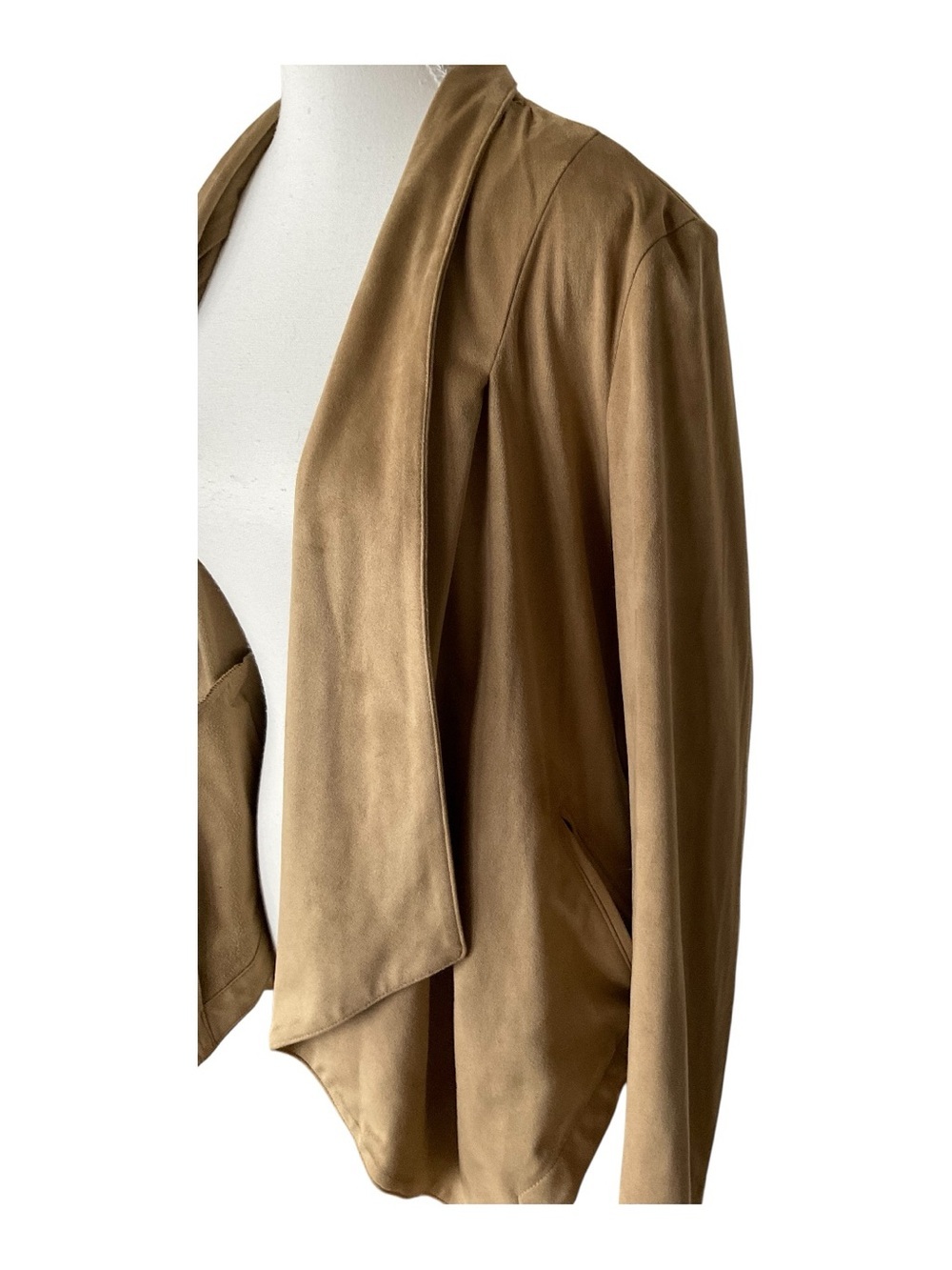 Calvin Klein Jeans Faux Suede Drape Front Jacket Large - Picture 6 of 10